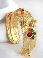 Aabha Gold Cuff Bangle / Bracelet-Multicolor