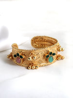 Aabha Gold Cuff Bangle / Bracelet-Multicolor