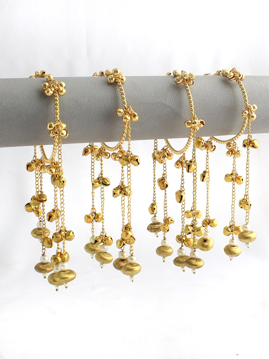 Pravya Ghungroo Bangle Set-Gold