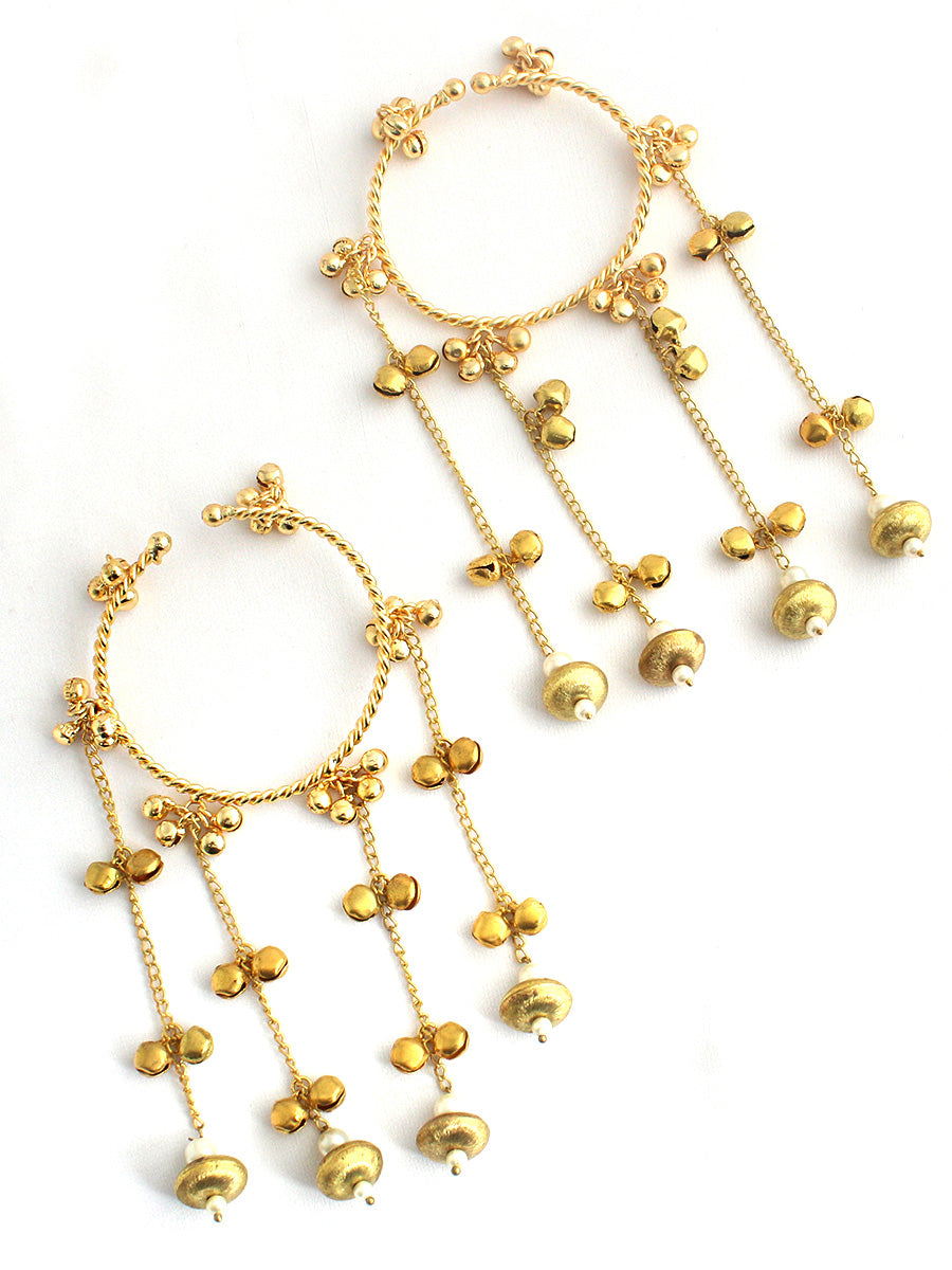 Pravya Ghungroo Bangle Set-Gold