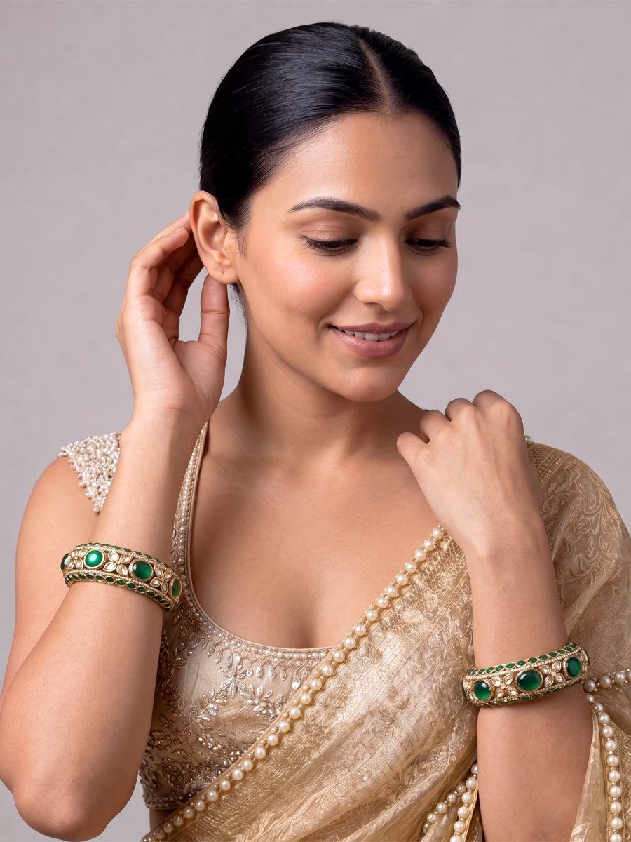 Pragati Bangle Set-Green