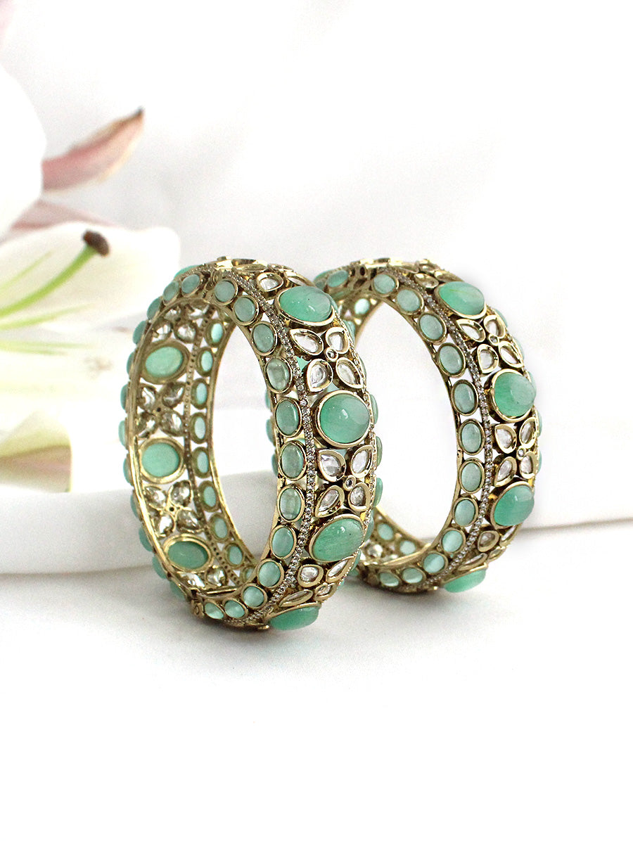 Pragati Bangle Set-Mint Green