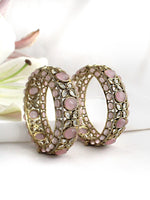 Pragati Bangle Set-Pastel Pink