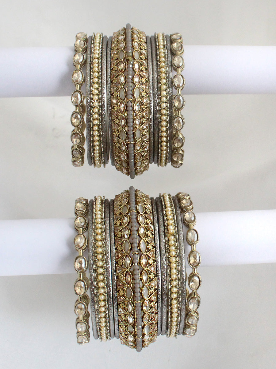 Nida Bangle Set / Stack-Grey