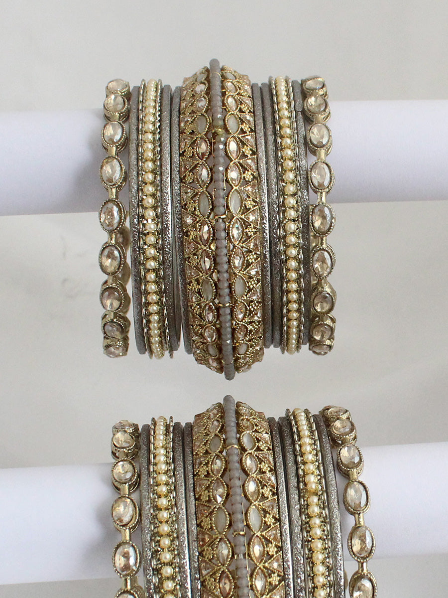 Nida Bangle Set / Stack-Grey
