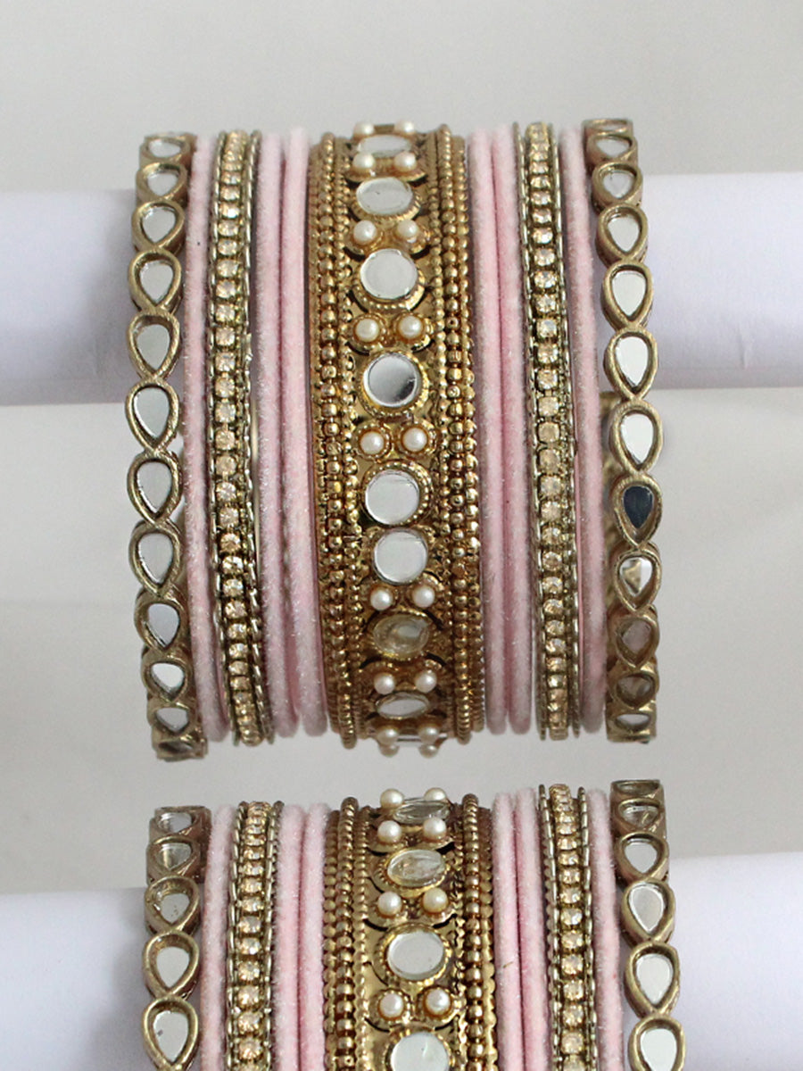 Akansha Bangle Set / Stack-Paste Pink