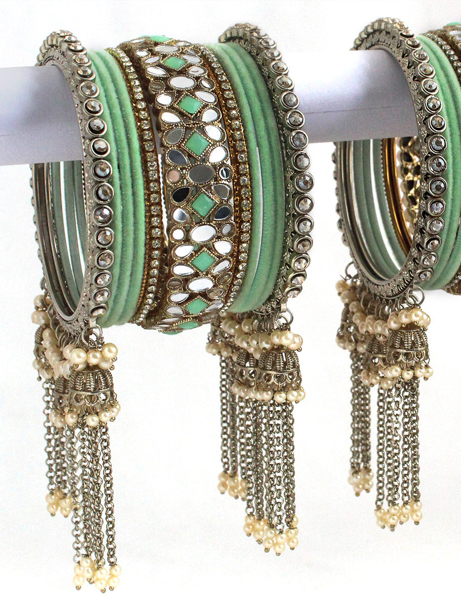 Mishka Bangle Set / Stack-Mint Green