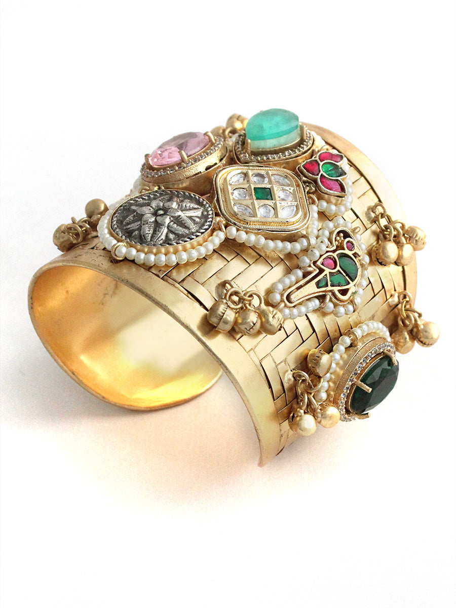 Saanjh Cuff Bangle Bracelet-Multicolor