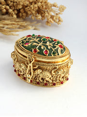 Mughal Inspired Trinket Box-Aqua-Green