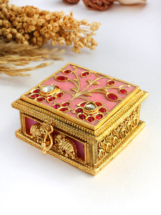 Vintage Mughal inspired Trinket Box-Pink