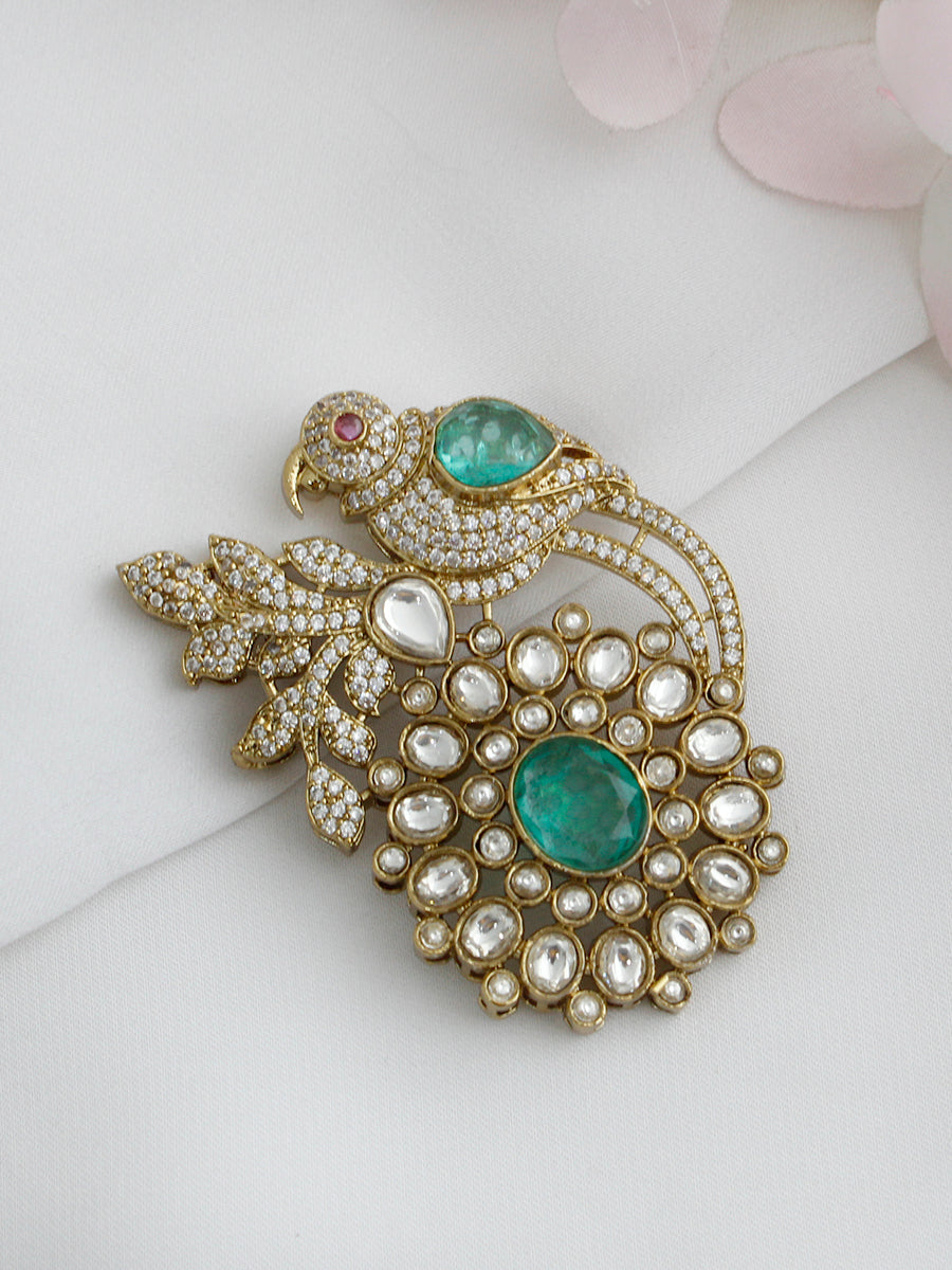 Vintage Inspired Parrot Motif Broach / Brooch-Mint Green