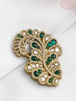 Aaria Pin Broach / Brooch-Green