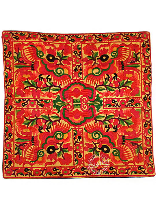 Embroidery Cushion Covers-Red 