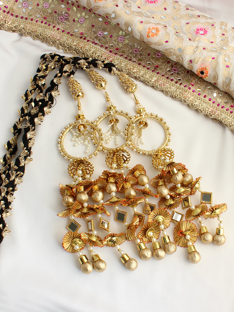 Manroop Paranda Paranda / Parandi Hair  Accessories-Gold