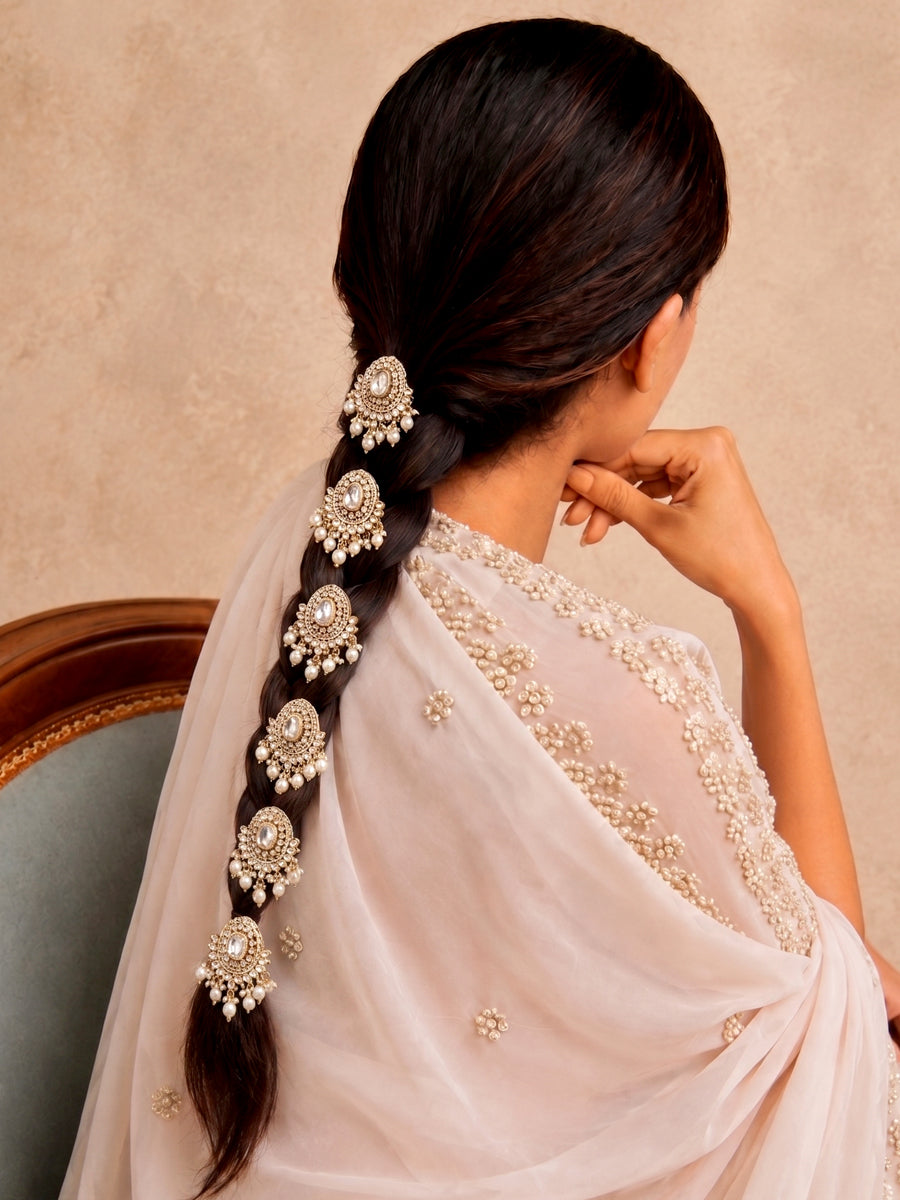 Nabhya Braid Pin Set Bridal Hair Pins & Accessories | Ships Worldwide-Gold
