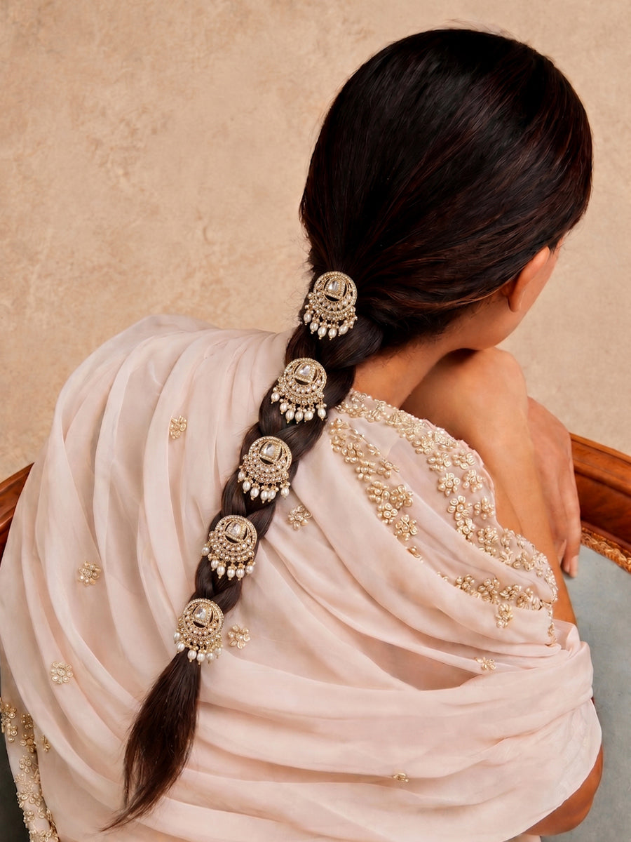 Ubika Hair Accerory / Braid Pin Set Kundan Hair Jewelry for South Asian Brides