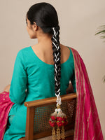 Avneet Floral Paranda Punjabi Wedding Hair Accessory with Worldwide Delivery-Maroon