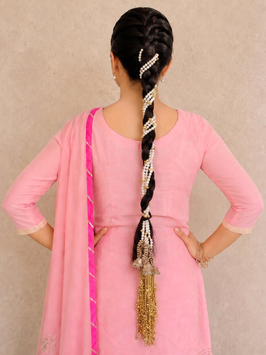 Noor Paranda Traditional Desi Parandi for Cultural Celebrations-Gold