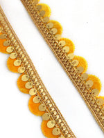 Aarchi Sequin Decorative Hair Plait Lace-Yelow