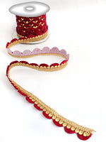 Aarchi Sequin Decorative Hair Plait Lace-Hot Pink