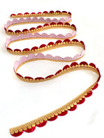 Aarchi Sequin Decorative Hair Plait Lace-Hot Pink