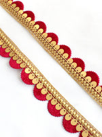 Aarchi Sequin Decorative Hair Plait Lace-Hot Pink