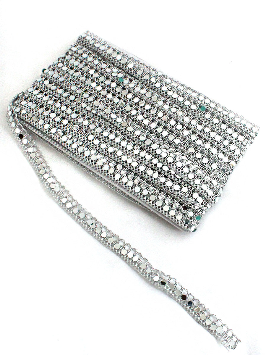 Mayra Mirror Decorative Hair Plait Lace-Silver