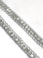 Mayra Mirror Decorative Hair Plait Lace-Silver