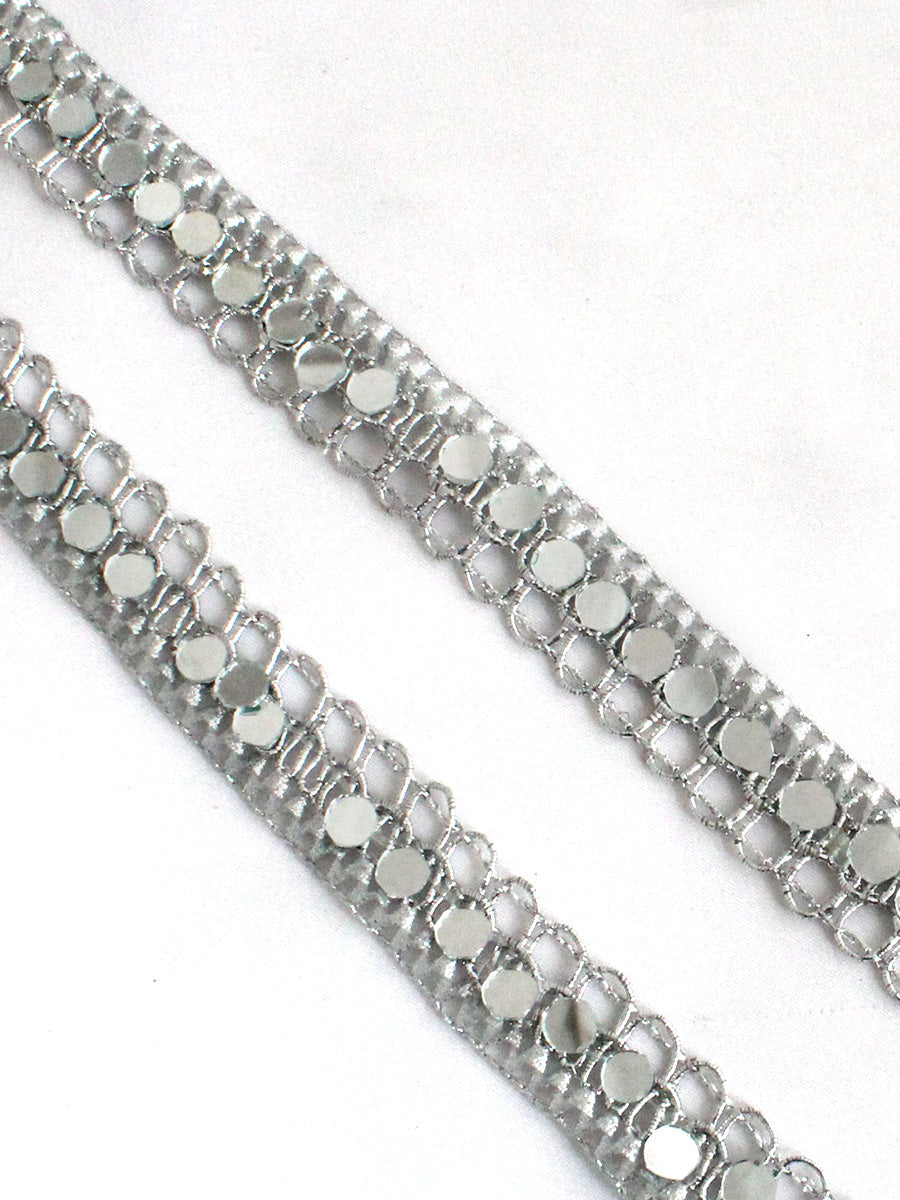 Mayra Mirror Decorative Hair Plait Lace-Silver