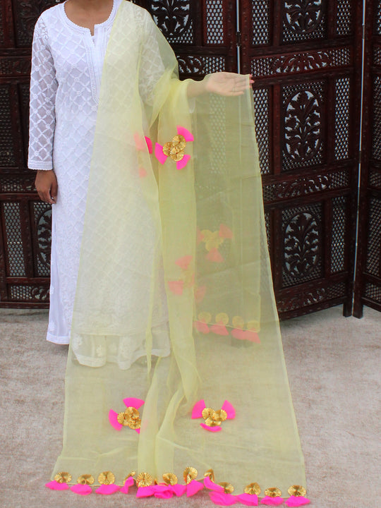 Yellow Tissue Dupatta with Gotapatti Net Work