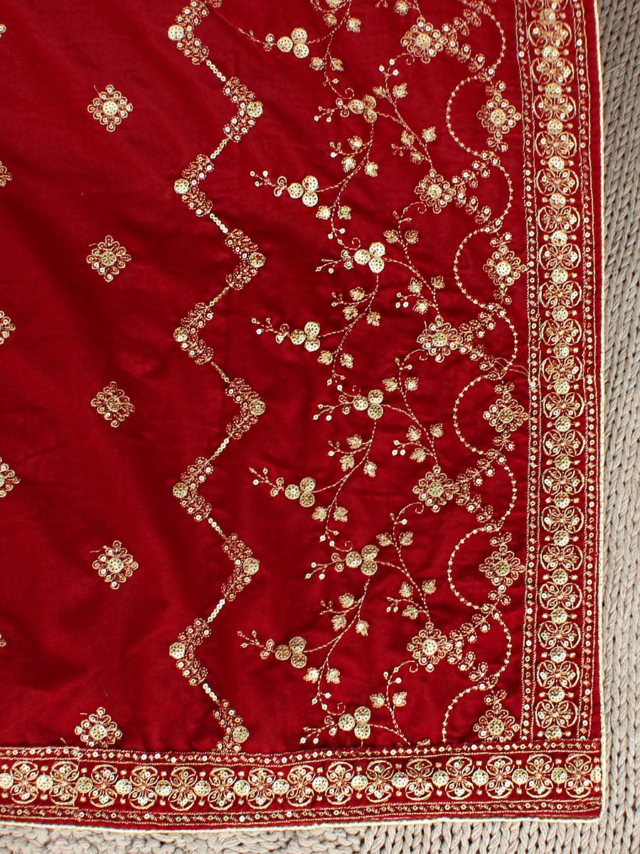 Kayra Velvet Shawl-Maroon