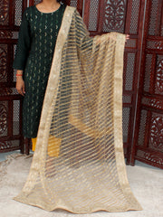 Antra Gold Net Embroidered Dupatta