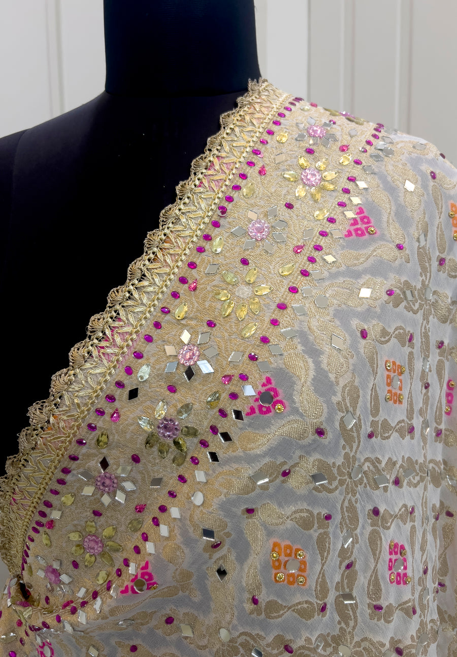 Keesha  Dupatta - Whire