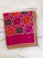 Nimrat Phulkari Dupatta - Hot Pink