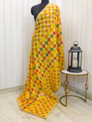 Nimrat Phulkari Dupatta - Yellow