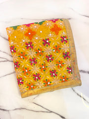 Nimrat Phulkari Dupatta - Yellow