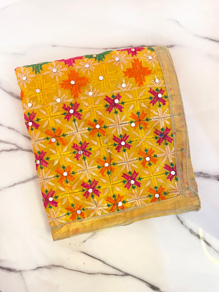 Nimrat Phulkari Dupatta - Yellow