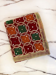 Nimrat Phulkari Dupatta - Maroon