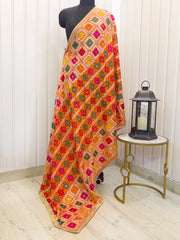 Nimrat Phulkari Dupatta - Orange