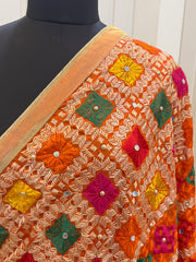 Nimrat Phulkari Dupatta - Orange