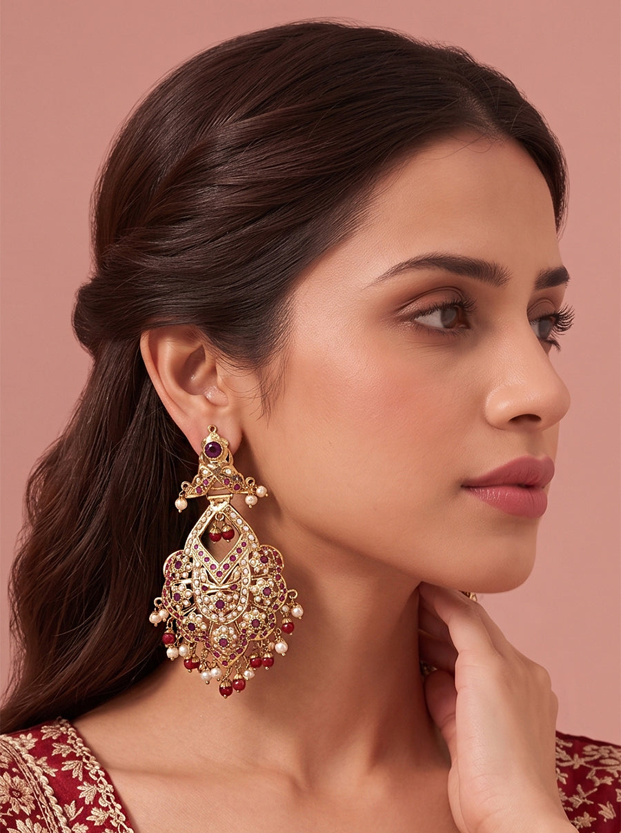 Shazia Earrings-Ruby