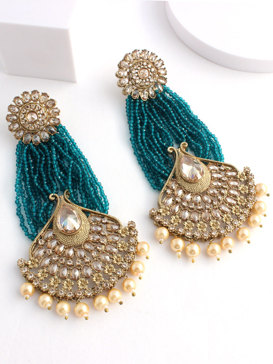 Diya Earrings-Rama Green