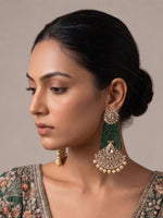 Diya Earrings-Green
