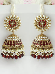 Nimrat Earrings-Maroon