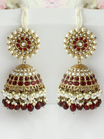 Nimrat Earrings-Maroon