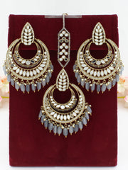 Somya Earrings & Tikka-Grey