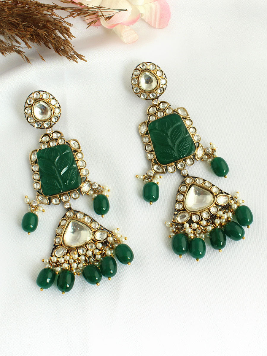 Mrigna Earrings-Green