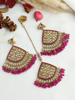 Shahin Earrings & Tikka-Hot Pink