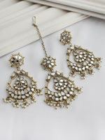Naaz Mirror Earrings & Tikka - Gold
