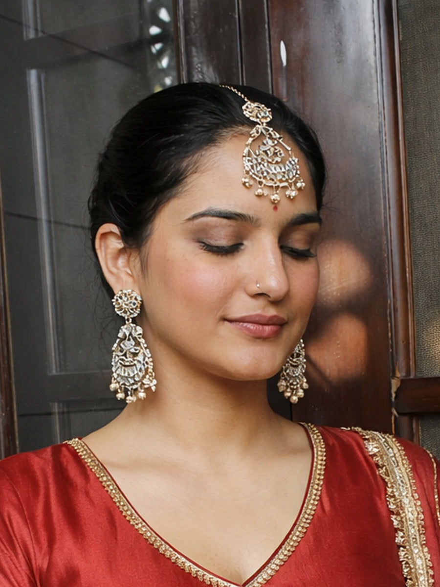 Naaz Mirror Earrings & Tikka